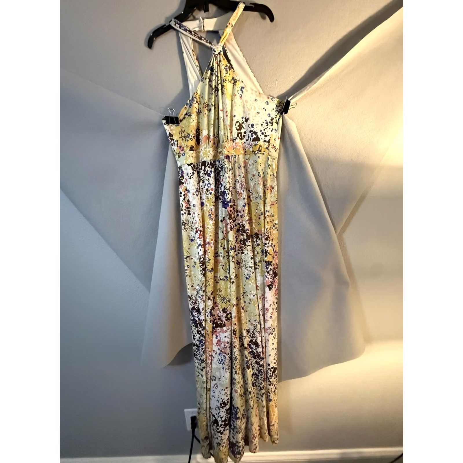 Guess GUESS Dress Womens 12 Multicolor Floral Halter Maxi Jersey Strappy Summer Party Size XL / US 12-14 / IT 48-50 - 2 Thumbnail
