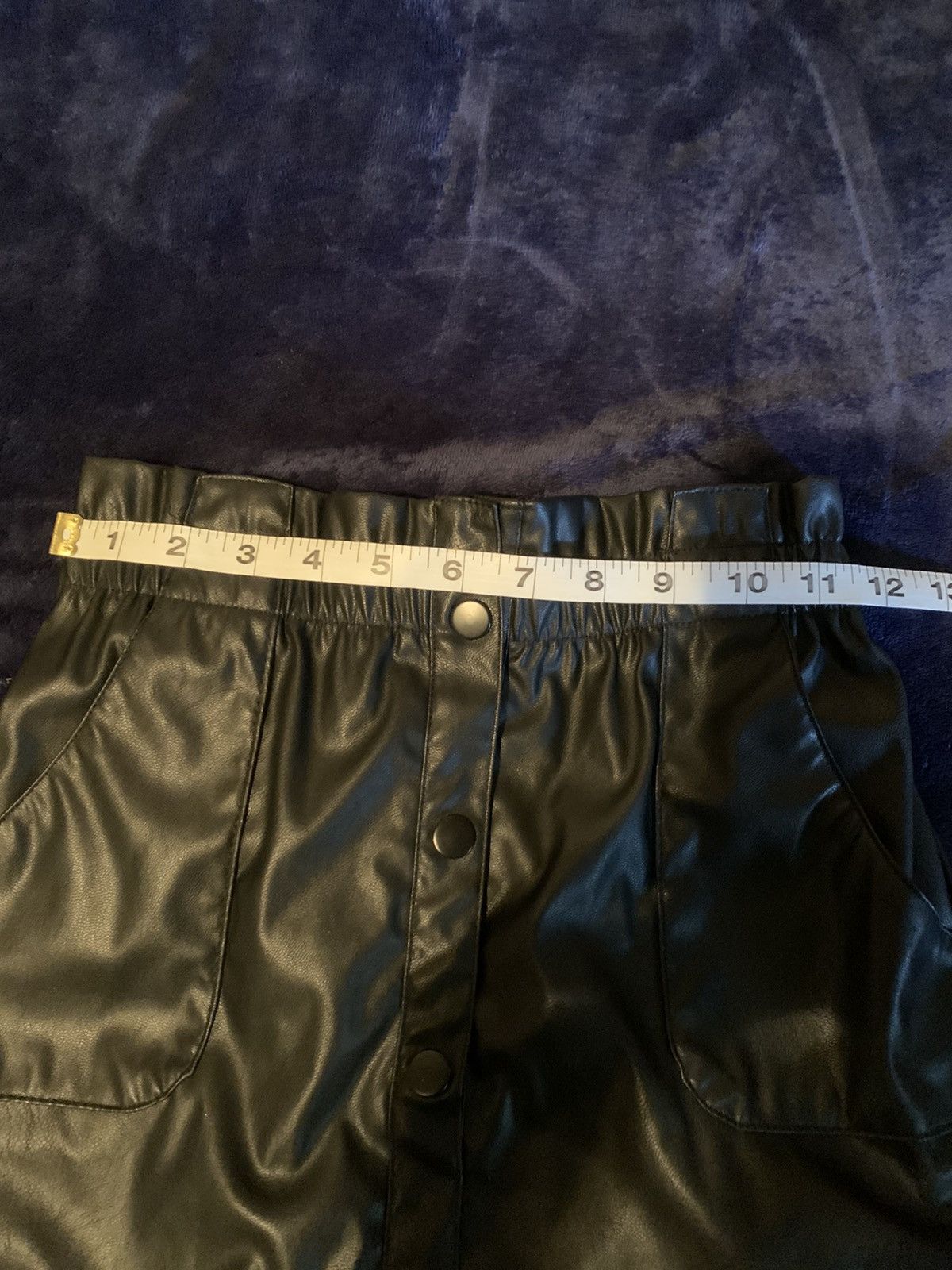 Designer Faux Leather Skirt Y2K Streetwear Fashion Rave Emo Opium 00s Size 22" - 3 Thumbnail