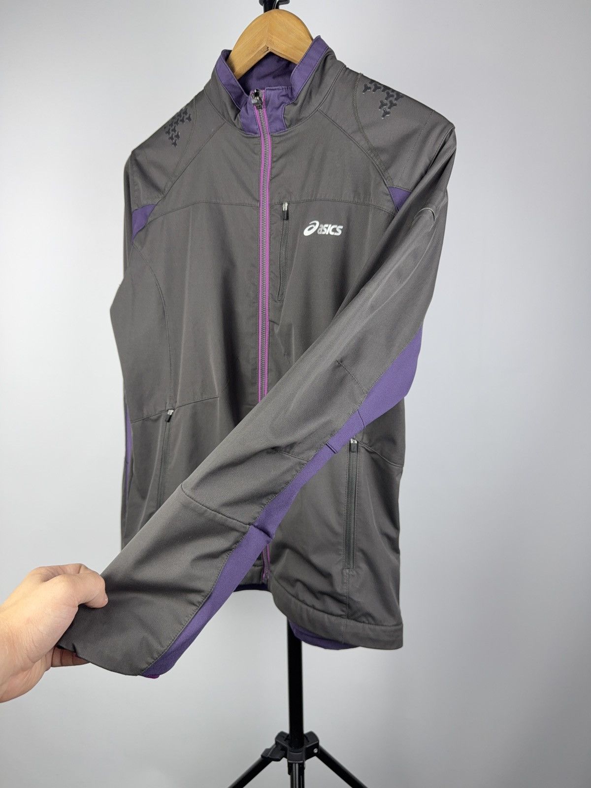 Asics Asics Women’s 00s Running Jacket Gray Purple Windbreaker Size XS / US 0-2 / IT 36-38 - 4 Thumbnail