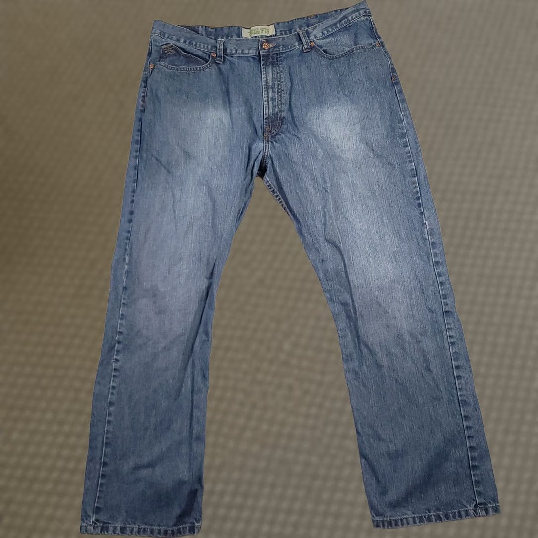 Wrangler Wrangler Jeans Mens 40X30 Straight Fit Western Chore Barn Workwear Medium Wash Blue Size US 40 / EU 56 - 1 Thumbnail