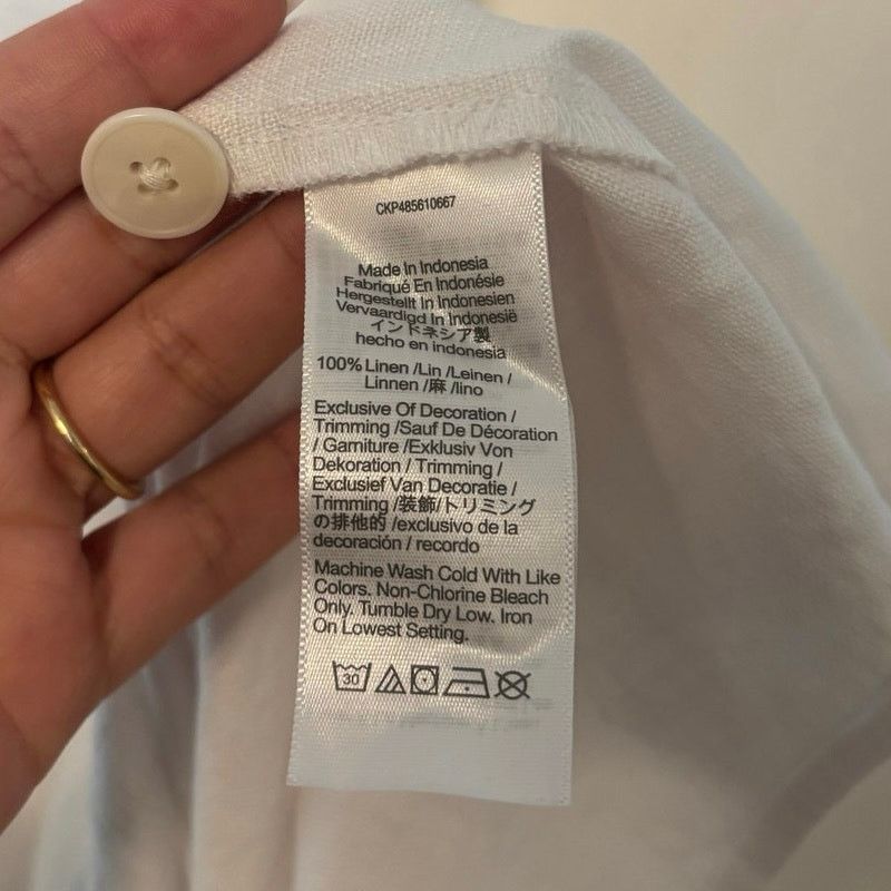 Madewell Madewell Cassie Button-Front Midi Dress Linen White Size XS Size XS / US 0-2 / IT 36-38 - 7 Thumbnail