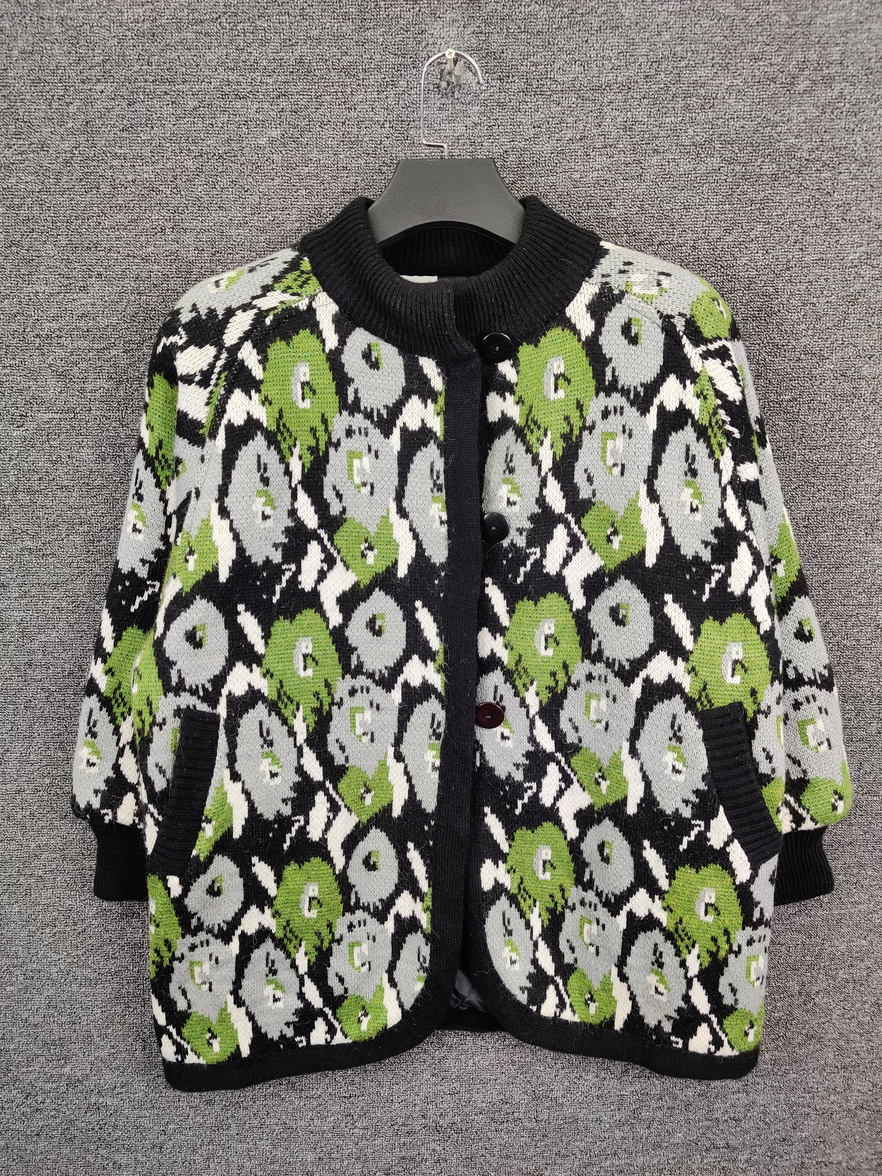 Japanese Brand Vintage Koret Floral Mohair Knit Cardigan Nice Design Size US L / EU 52-54 / 3 - 1 Thumbnail