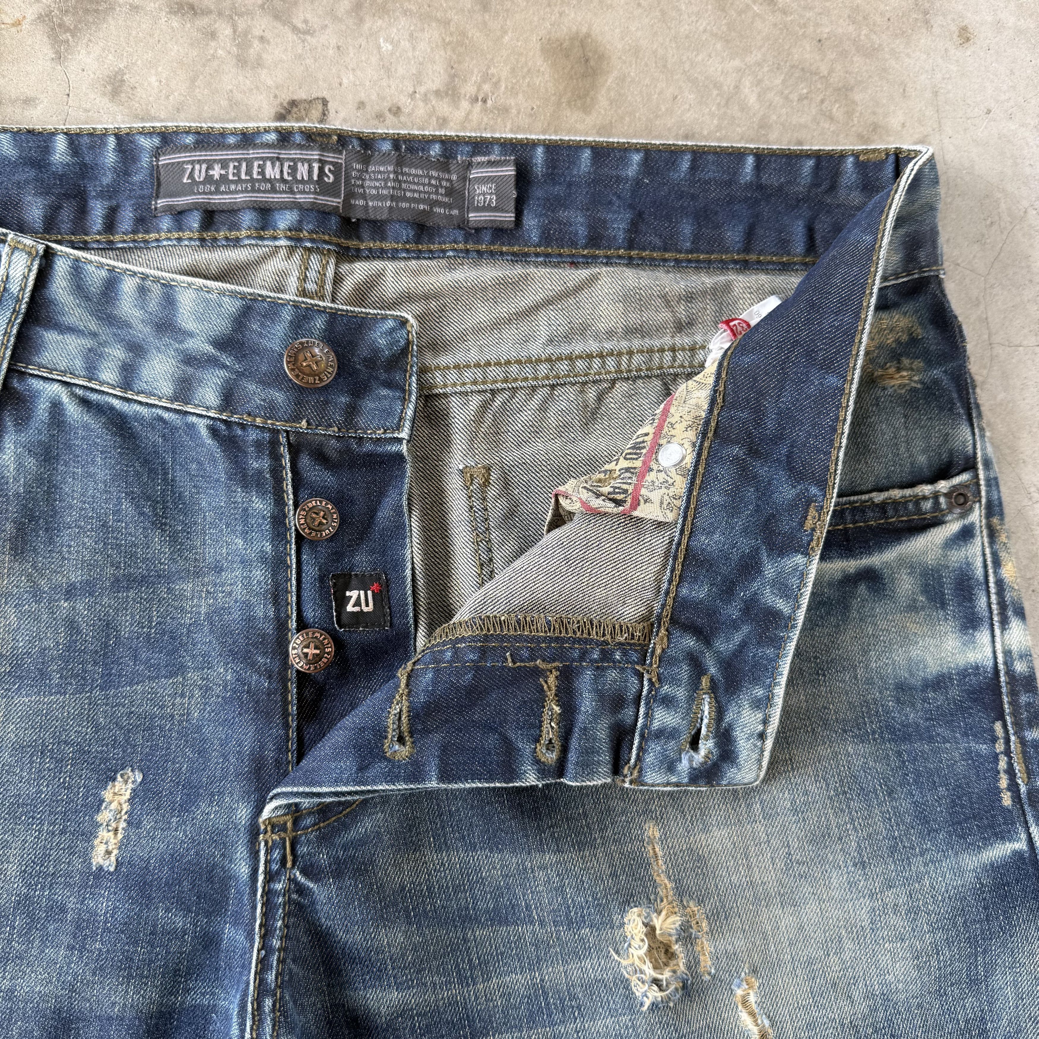 Japanese Brand W34 Vintage Zuelements Faded Rusty Ripped Denim Pants Size US 34 / EU 50 - 9 Thumbnail