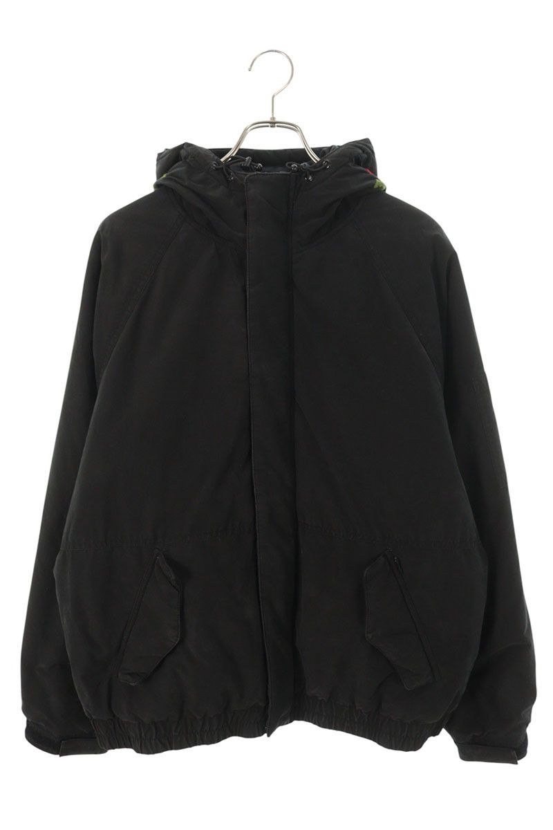 Supreme Supreme Oversized Needlepoint Quilted Black Hooded Jacket