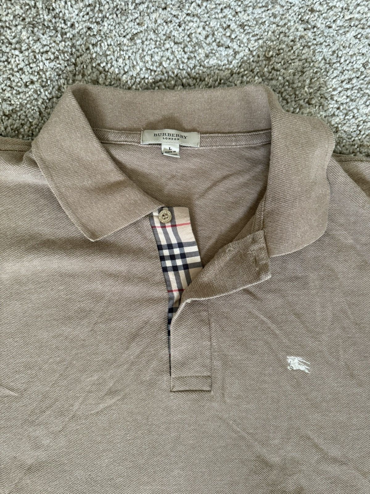 Burberry Burberry tan/beige polo shirt Size US L / EU 52-54 / 3 - 2 Thumbnail
