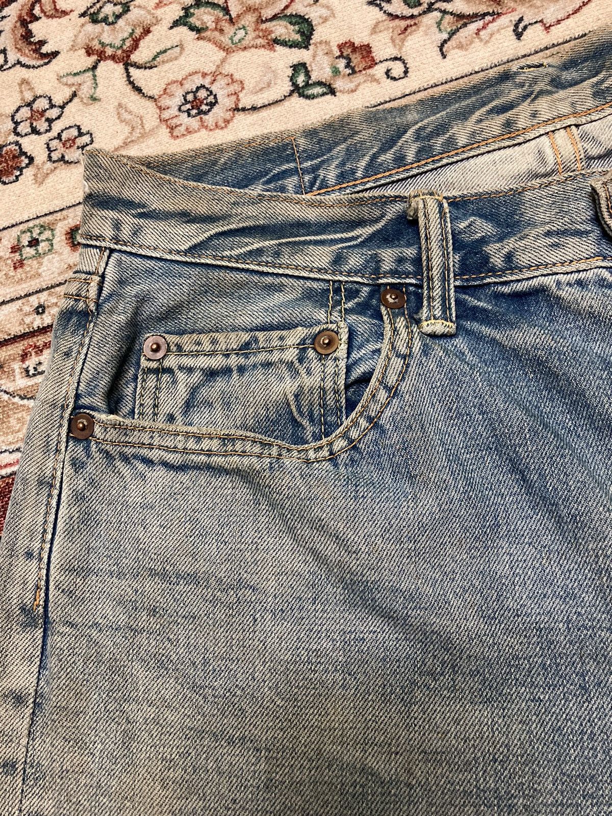 Japanese Brand Vintage Distressed Sewing Chop Jeans Size US 30 / EU 46 - 5 Thumbnail