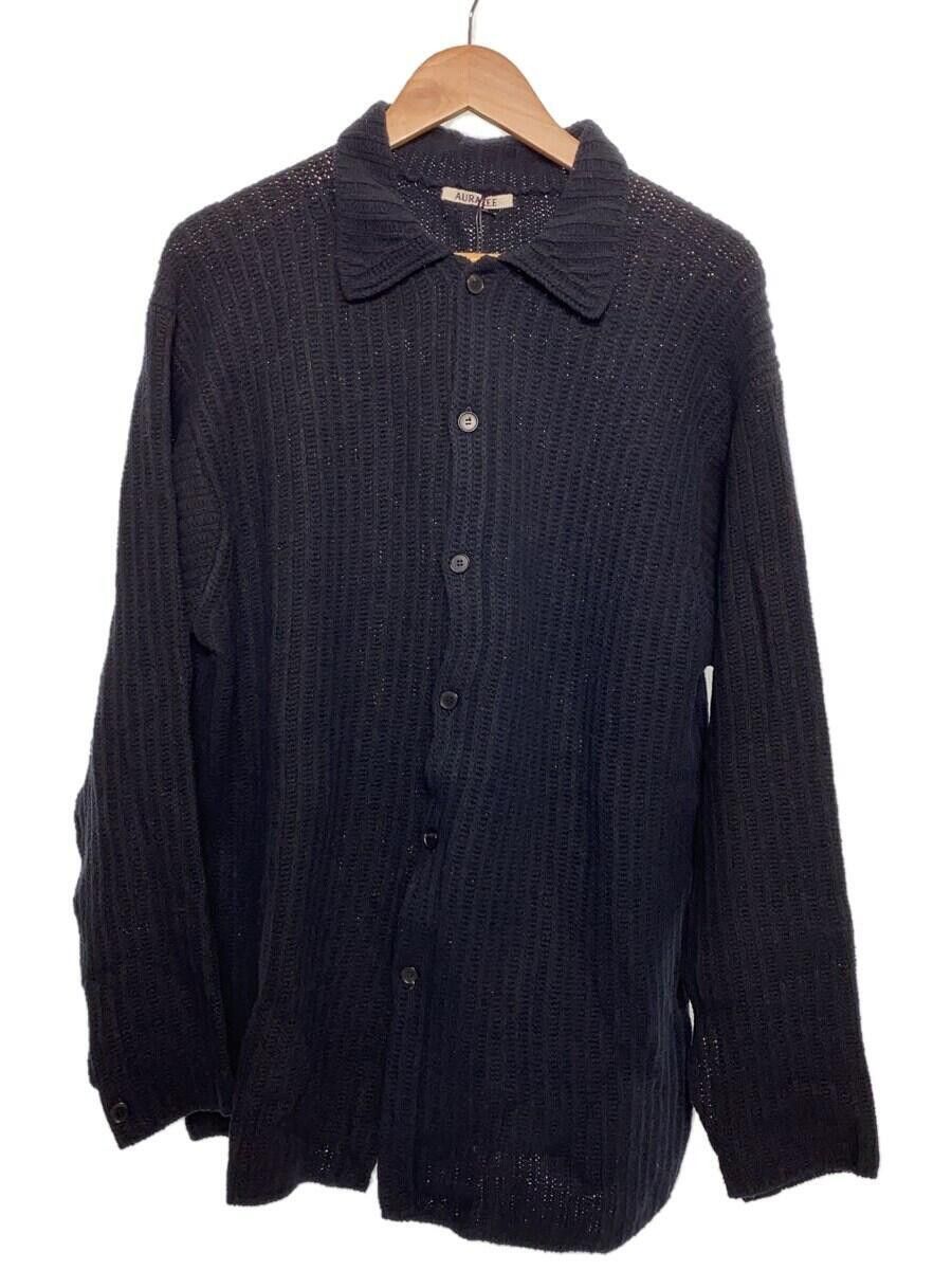 Auralee Black Brushed Cotton Wool Rib Knit Shirt | Grailed