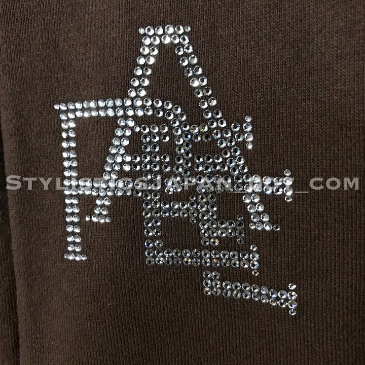 Bape Swarovski Crystal Nested Logo Sleeveless Hoodie Brown Short Size S / US 4 / IT 40 - 5 Thumbnail
