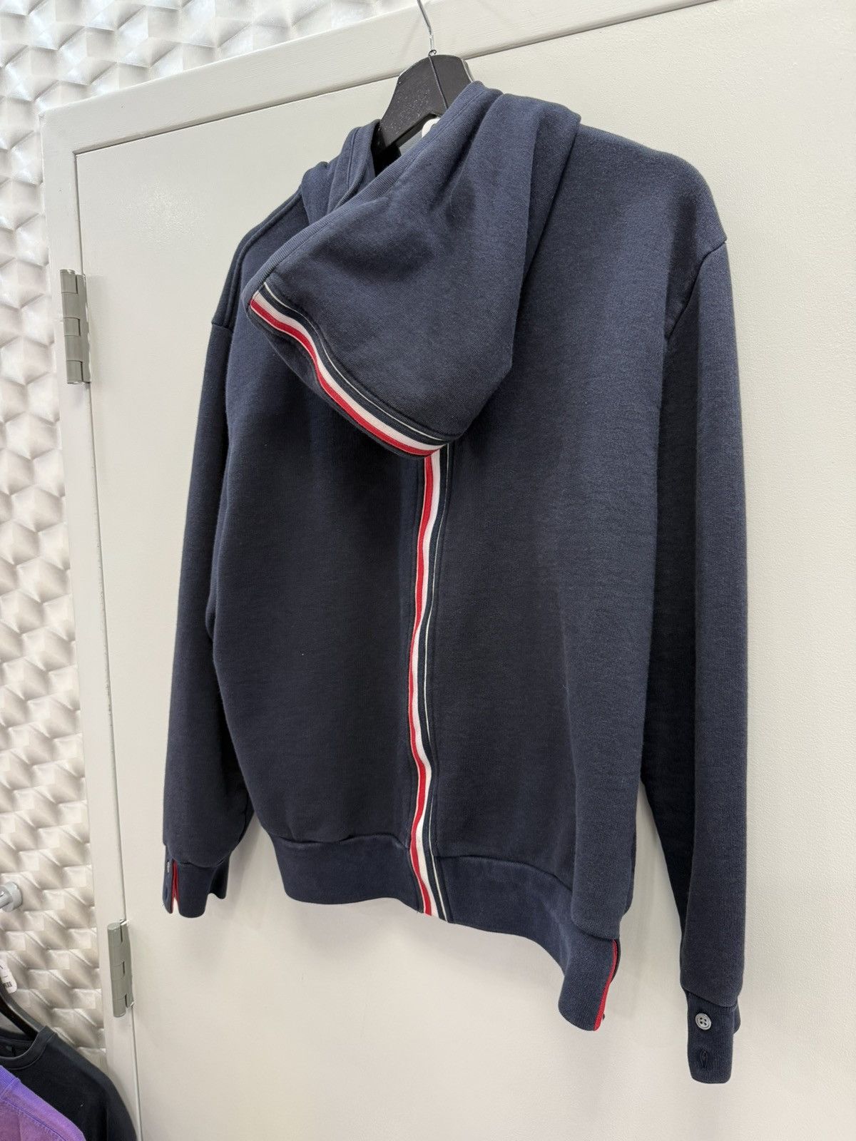 Thom Browne Thom Browne Navy Stripe Hoodie Size US L / EU 52-54 / 3 - 6 Thumbnail