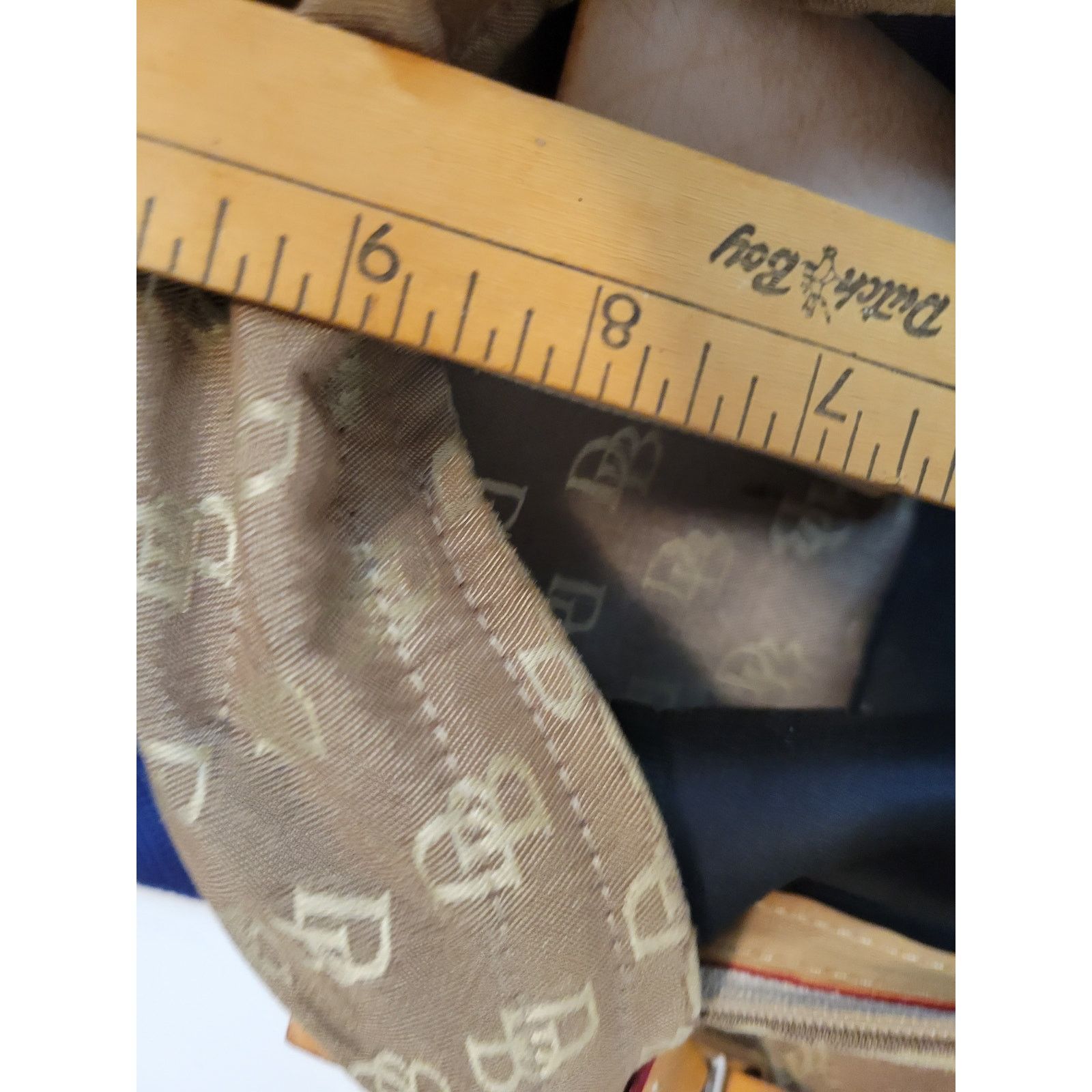 Dooney & Bourke Authentic Dooney & Bourke Brown Canvas Leather Handbag Size ONE SIZE - 7 Thumbnail