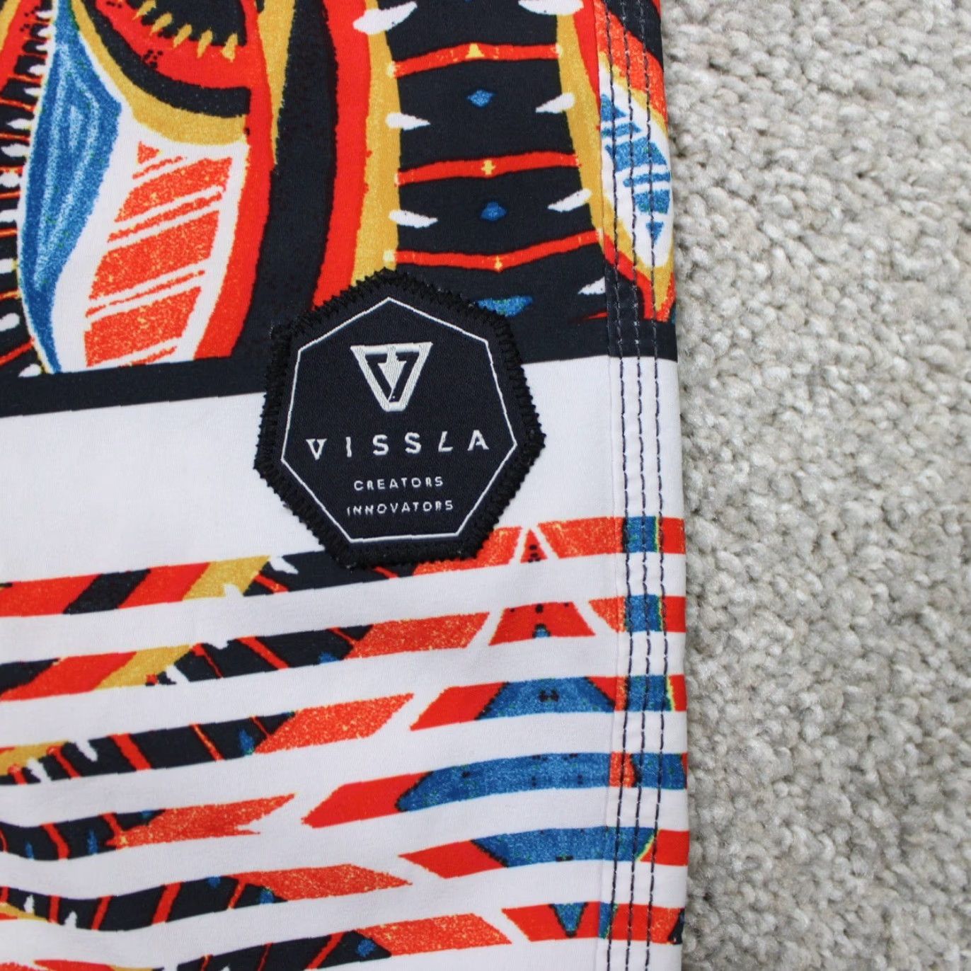 Vissla VISSLA Board Shorts Mens 28 Orange Blue Swim Trunks Stretch Pockets Floral Beach 90s? Size ONE SIZE - 4 Thumbnail