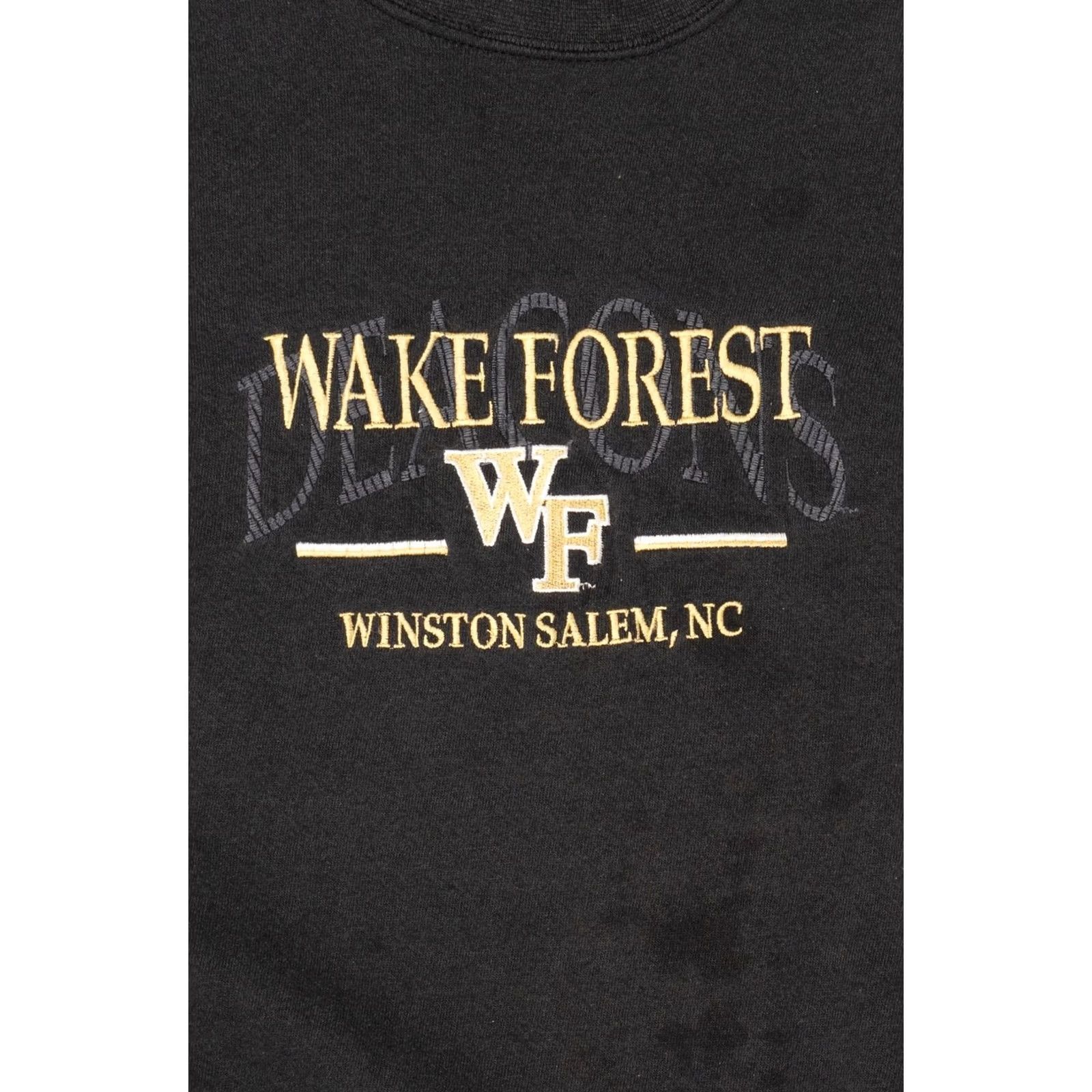 Vintage VINTAGE Crable Sportswear Wake Forest Sweatshirt Black Grey XL Adults 1990s USA Charcoal Mens Size US XL / EU 56 / 4 - 2 Thumbnail
