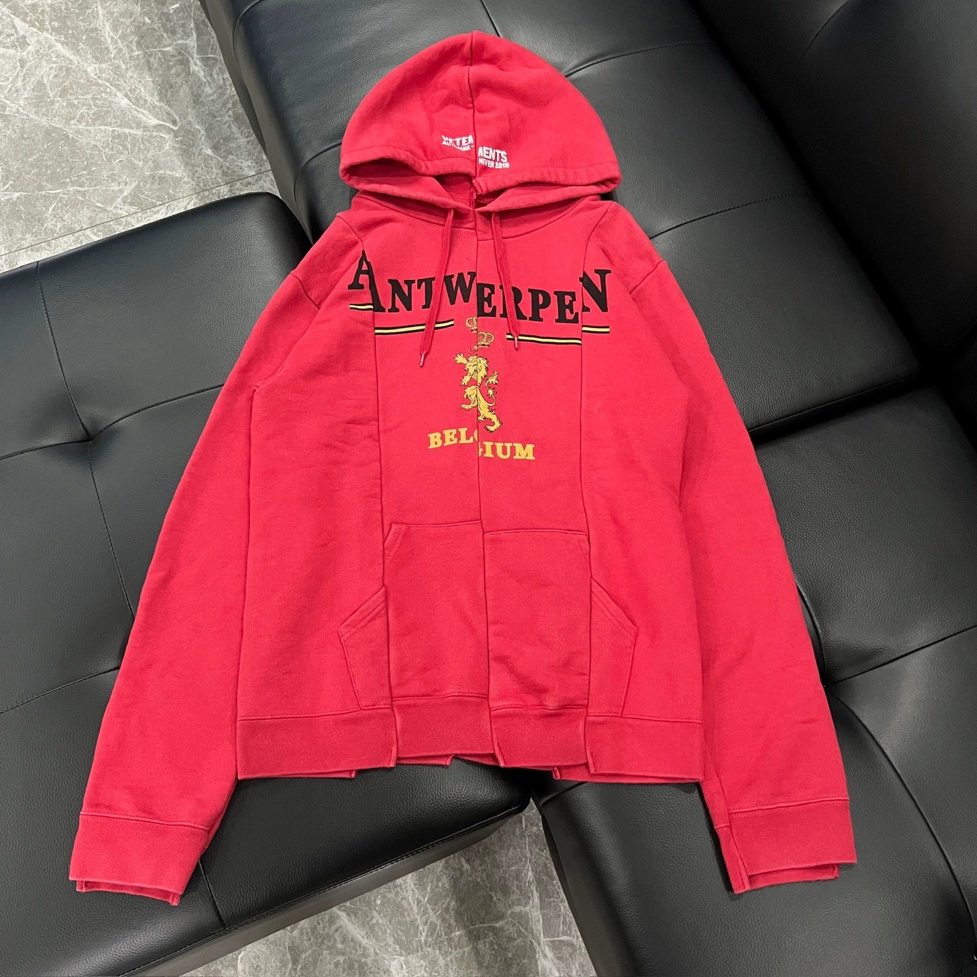 Vetements Vetements AW18 Deconstructed Red Hoodie - dmc Size US M / EU 48-50 / 2 - 1 Thumbnail