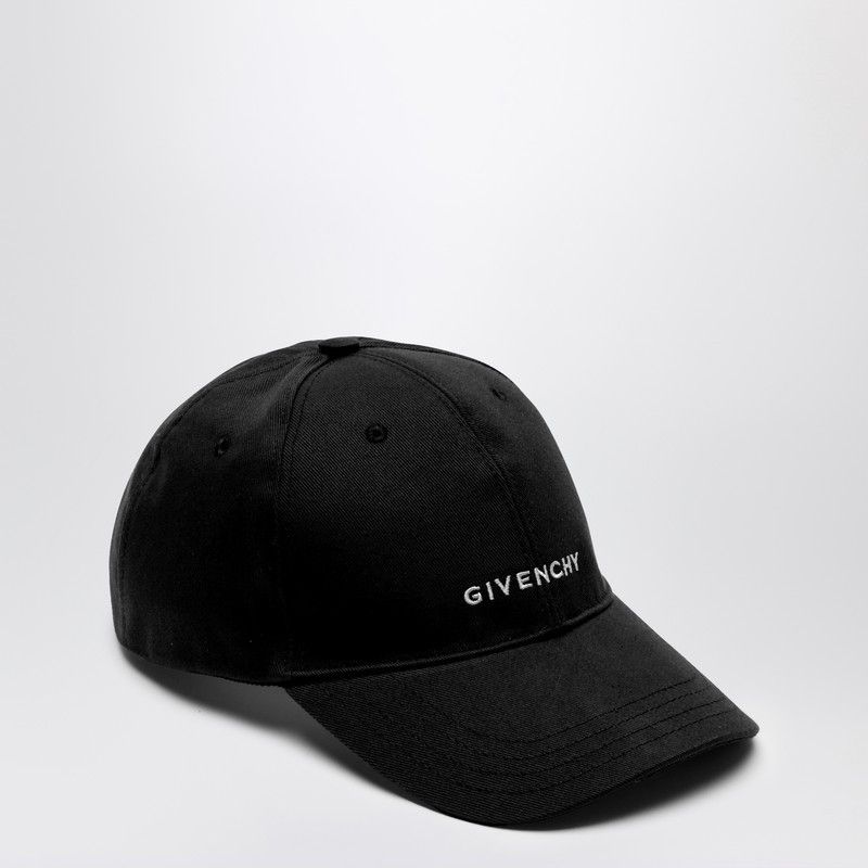 image of Givenchy Black Logo-Embroidery Baseball Cap, Men's