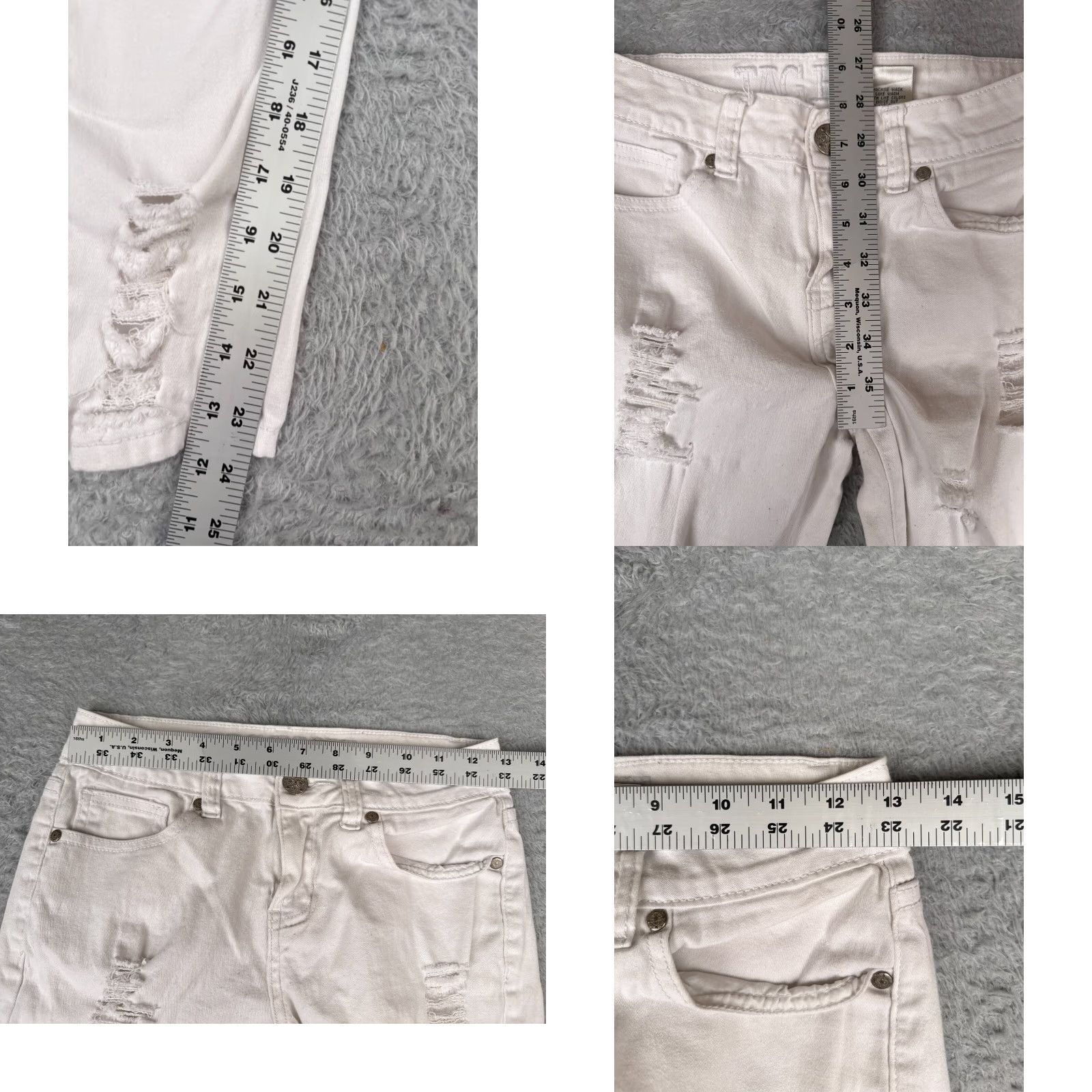 AG Jeans Tag Jeans Womens Jeans Tapered 26 White Distressed 24 Inseam 3 Wool? (Wait) Size 26" / US 2 / IT 38 - 8 Thumbnail