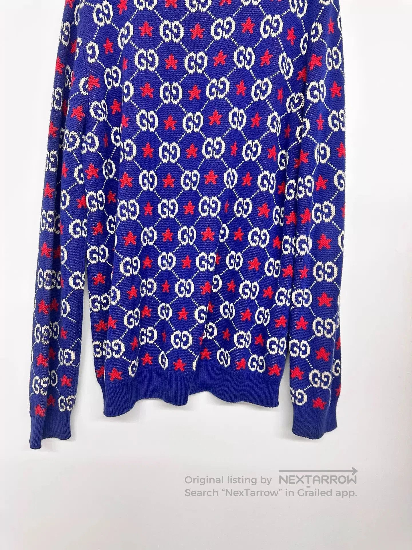 Gucci Blue Patterned Long Sleeve Sweater Size L. Size US L / EU 52-54 / 3 - 3 Thumbnail