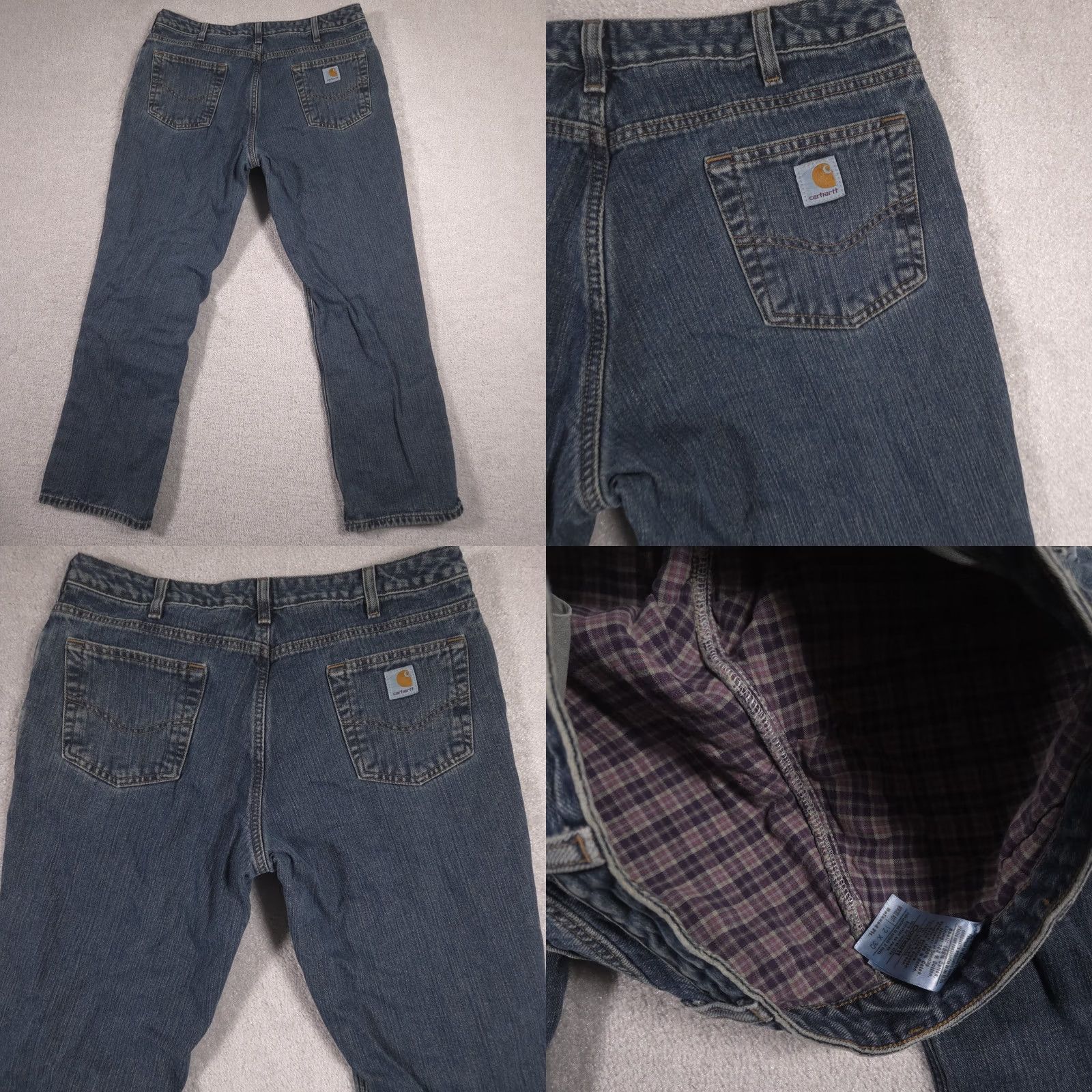 Carhartt Carhartt Jeans Womens 12x30 Blue Relaxed Fit Flannel Lined Straight Denim Pants Size 34" / US 12 / IT 48 - 9 Thumbnail