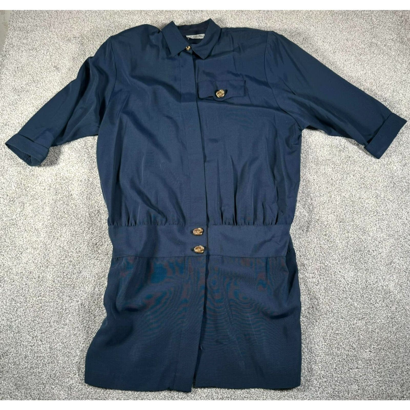 Vintage VINTAGE 80s does 50s Dress Womens Size 18 Shoulder Pads Secretary Dark Academia Michael Blair Shirt Dress Kn… Size XXL / US 16-18 / IT 52-54 - 2 Thumbnail
