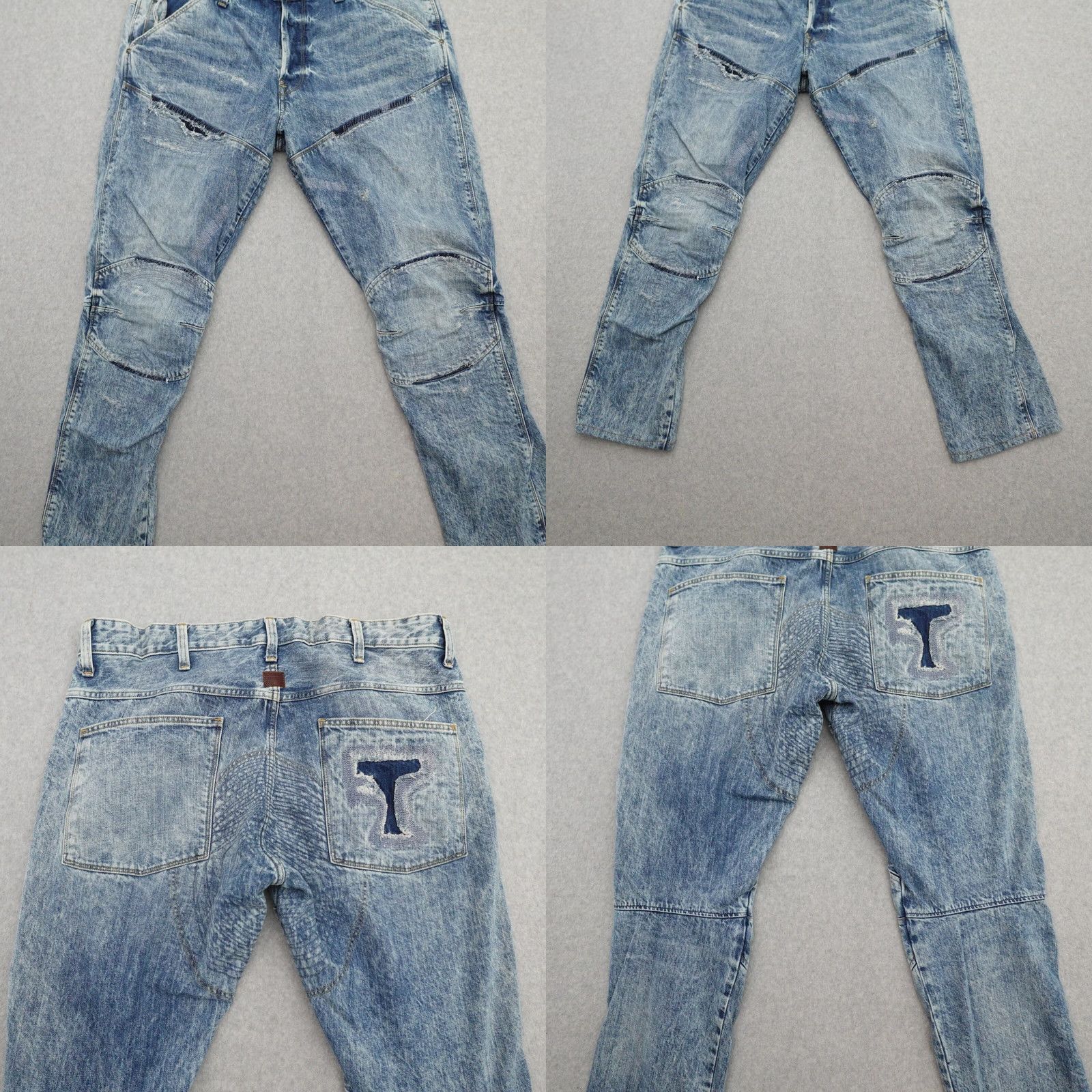 G-Star G-Star Jeans Mens 36 (36X29) 3D Knee Zip Raw Denim Blue Regular Fit Tapered Inseam 29 Shirt? Size US 36 / EU 52 - 9 Thumbnail