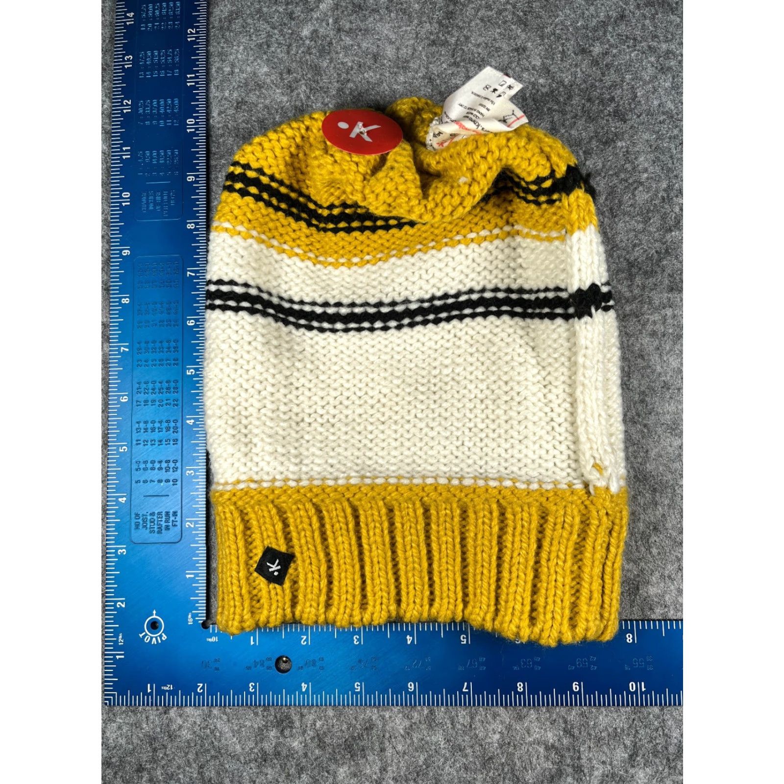 Vintage Known Supply Beanie Toque One Size Adult Yellow White Black Stripe Acrylic NEW Size ONE SIZE - 7 Thumbnail
