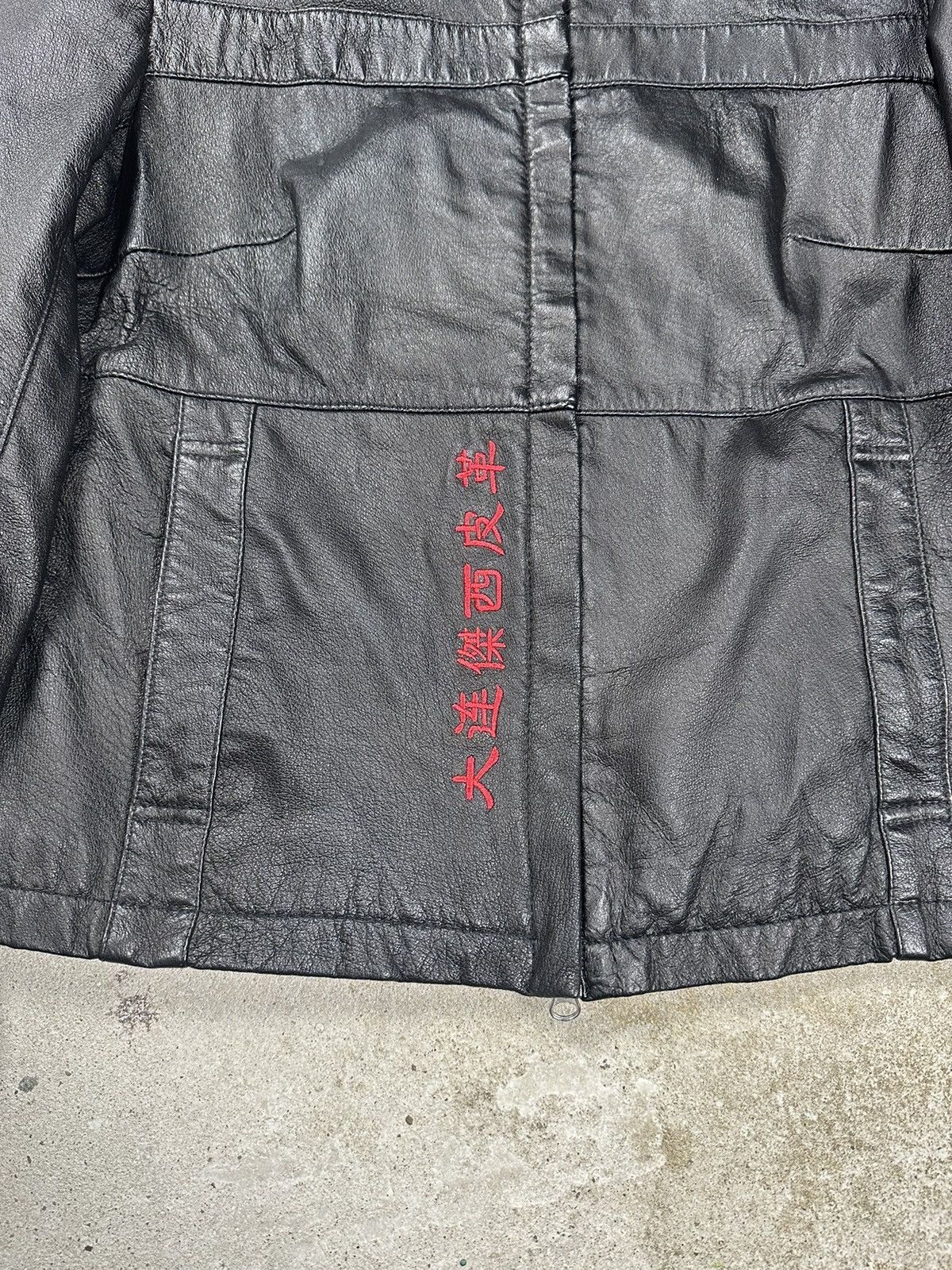 Vintage y2k Black Genuine Leather Jacket Japanese