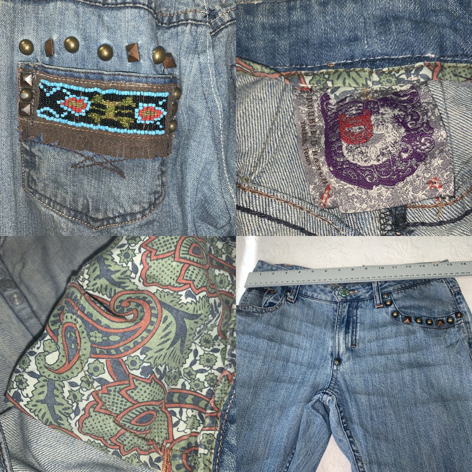 Doublet Double D Ranch Women’s Jeans Embellished Denim 30” Waist 31” Inseam Size 10 Blue Size 32" / US 10 / IT 46 - 8 Thumbnail