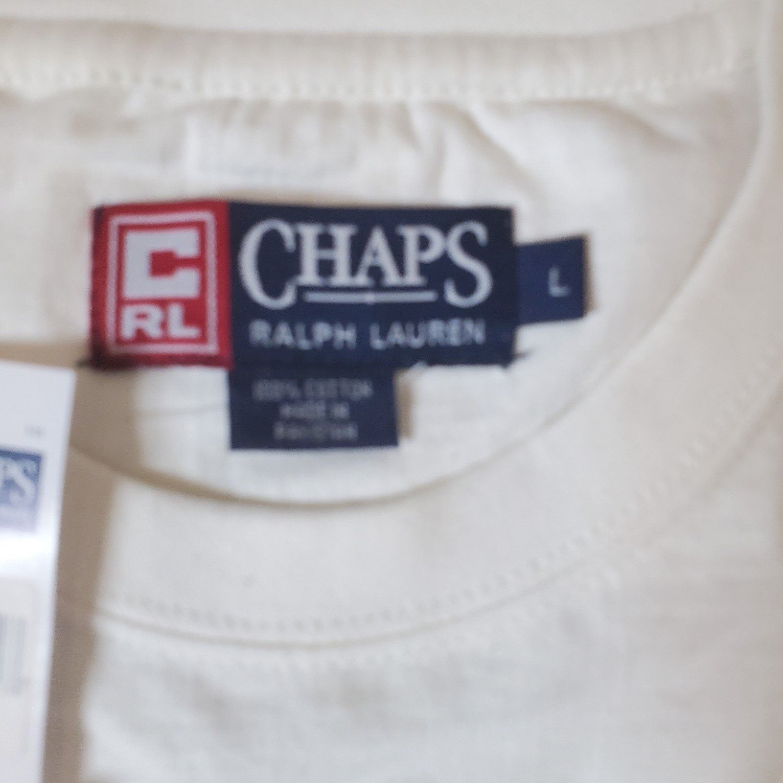 Chaps Ralph Lauren Ralph Lauren Vintage 90s Mens Long Sleeve T-SHIRT White Red/ Size US L / EU 52-54 / 3 - 4 Thumbnail