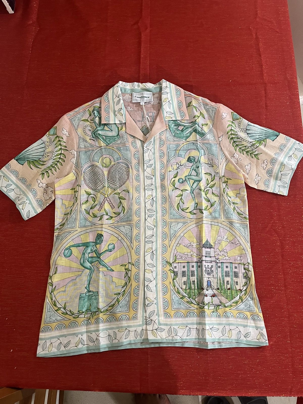 Casablanca Casablanca Cuban Collar Short Sleeve Shirt Sz M Size US M / EU 48-50 / 2 - 14 Thumbnail
