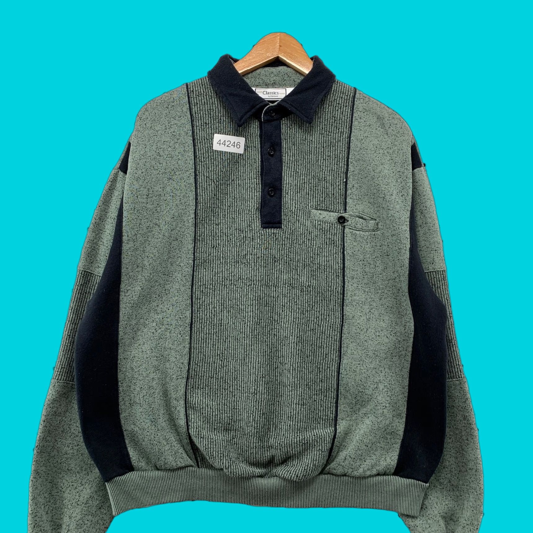 Vintage VINTAGE Classics by Palmland Fleece Collared Sweatshirt Mens XL Green Black Size US XL / EU 56 / 4 - 1 Thumbnail