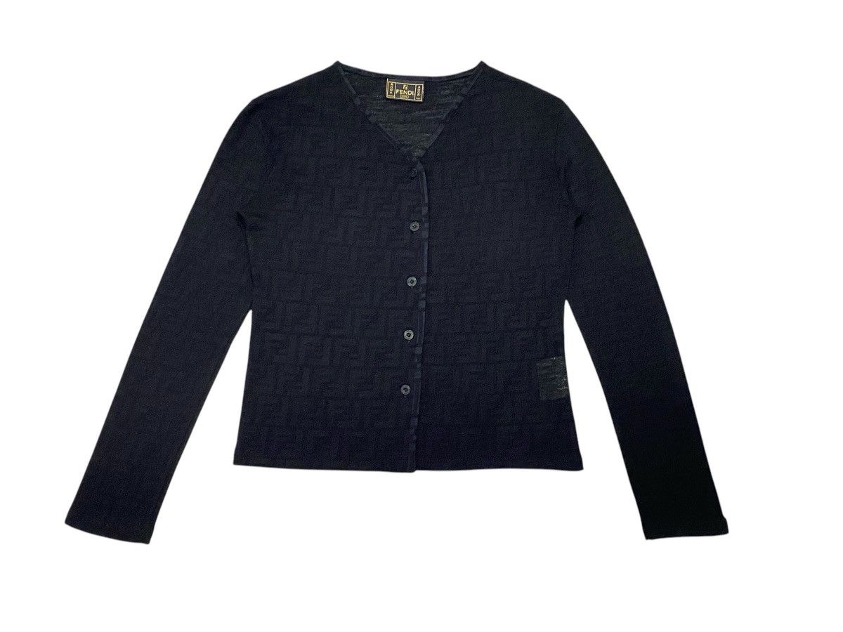 Fendi Vintage Fendi Monogram V-Neck Cardigan Size M / US 6-8 / IT 42-44 - 2 Thumbnail