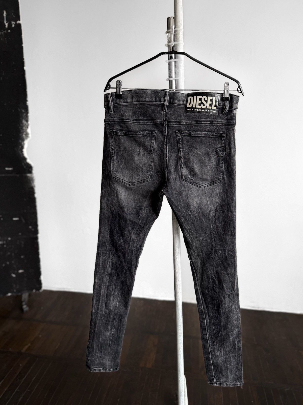 Diesel Diesel D-Amny Mens Skinny Jeans Black Grey Denim Zipper Size US 32 / EU 48 - 4 Thumbnail