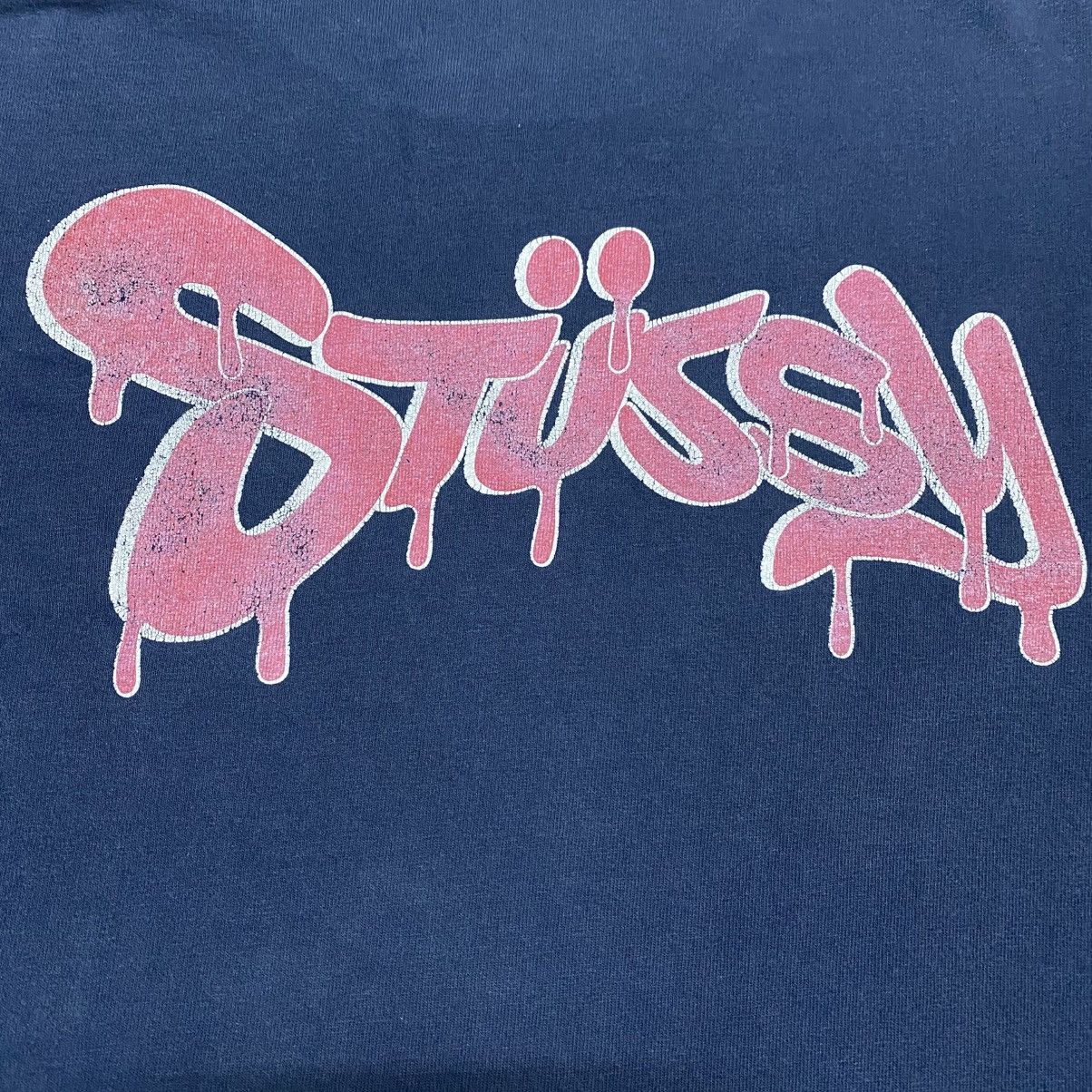 Stussy × Vintage Rare‼️🔥Vintage Stussy Paint Design SpellOut T-Shirt Size US XS / EU 42 / 0 - 8 Thumbnail