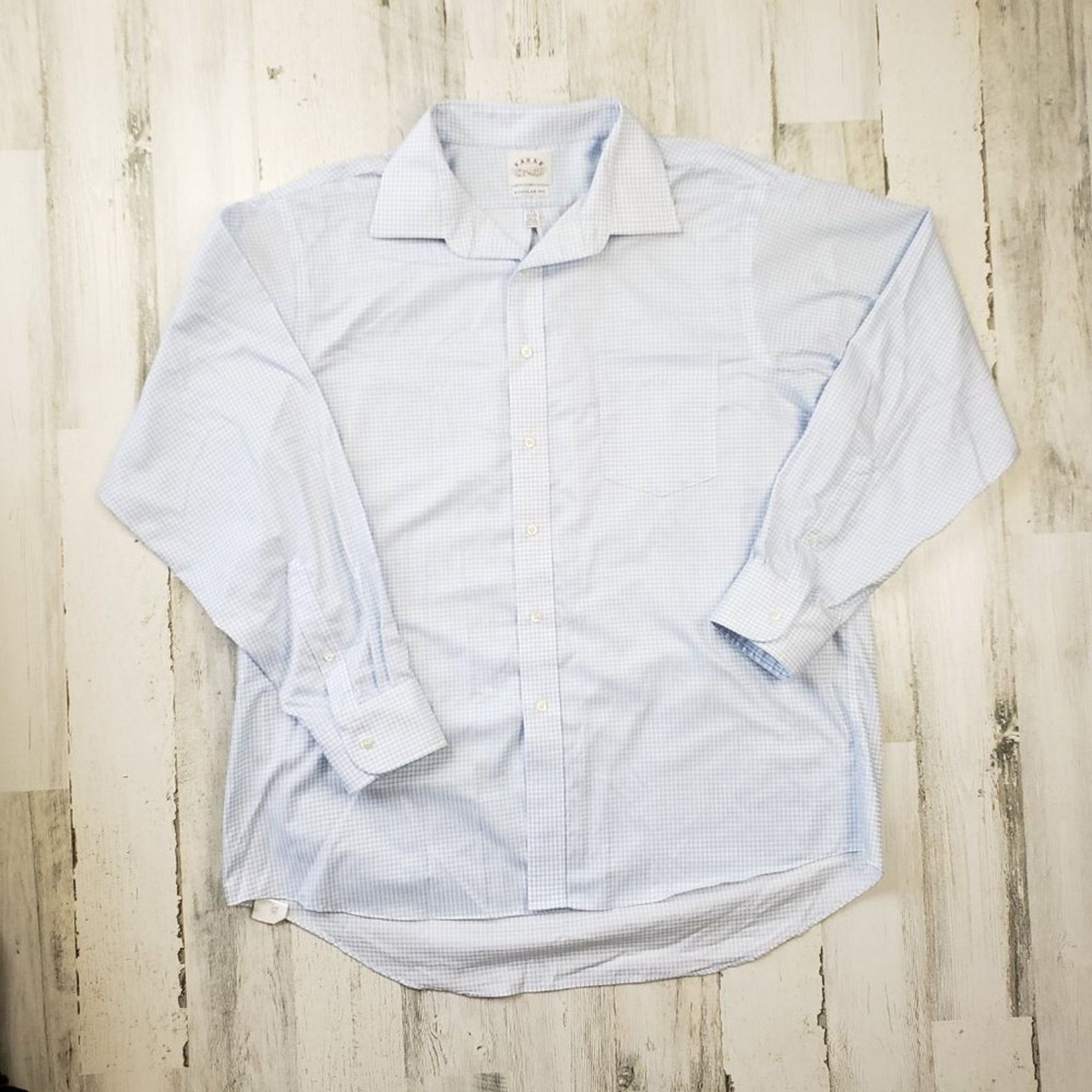 Other EAGLE Blue Windowpane Plaid Button Down Shirt 17.5 34/35 Size US XL / EU 56 / 4 - 3 Thumbnail