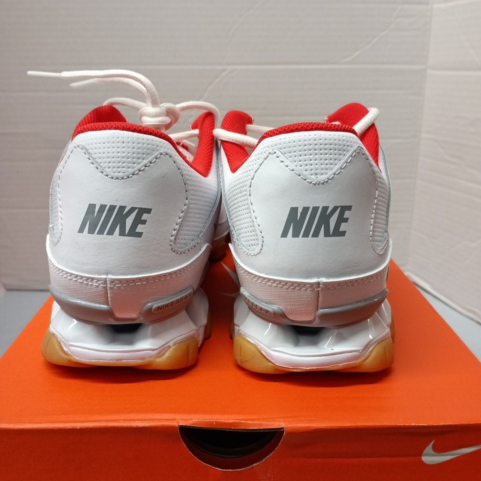 Nike Reax 8 TR Mesh White Red Sneakers Men's Size 9.5 NWB