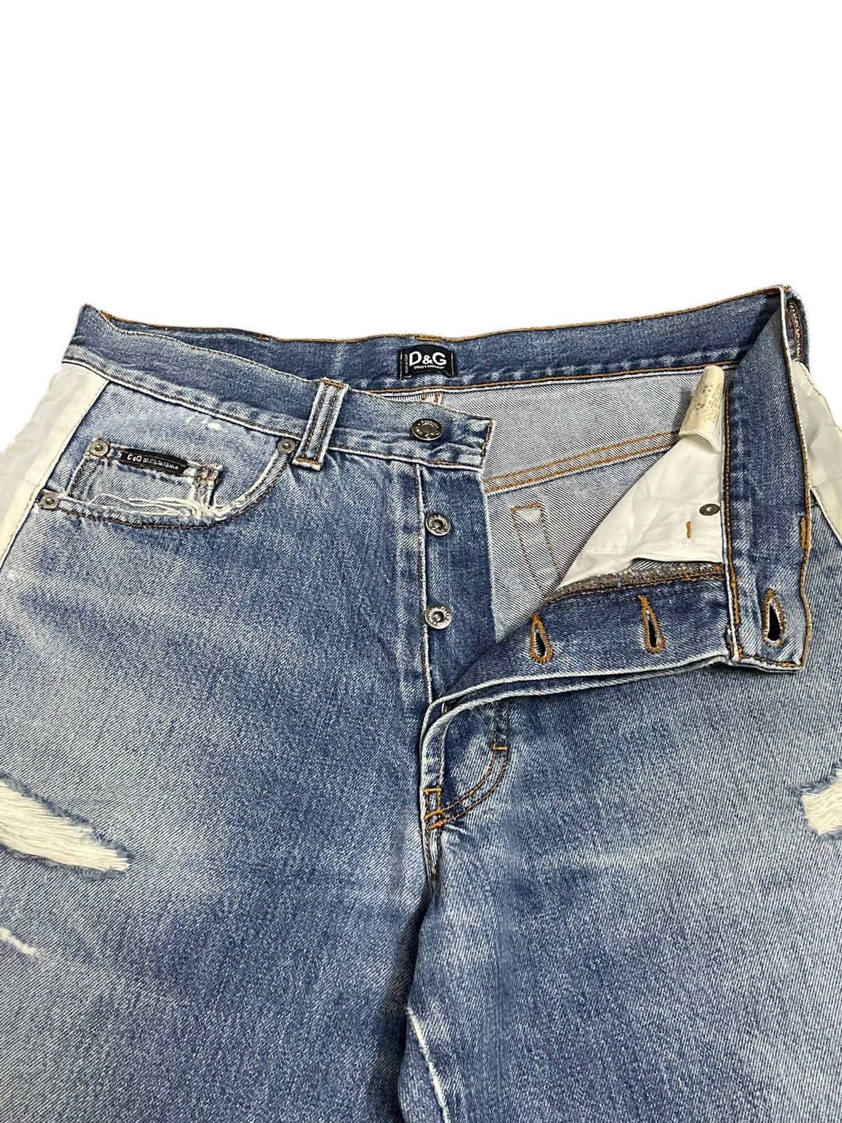 Dolce & Gabbana Vintage Y2K Dolce & Gabbana Distressed Side Tape Short Jeans Size US 32 / EU 48 - 12 Thumbnail