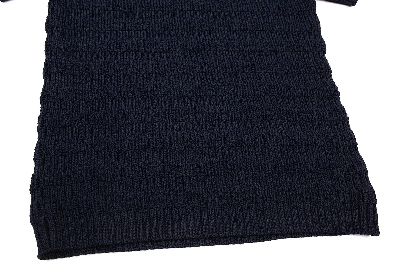Yohji Yamamoto Yohji Yamamoto V-Neck Knit Top Navy M Size US M / EU 48-50 / 2 - 5 Thumbnail