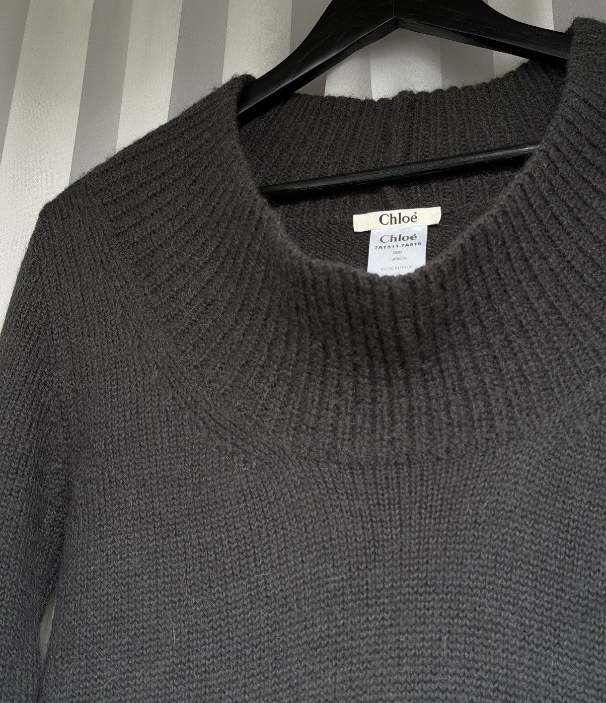 Chloe CHLOÉ Wide Neck Alpaca Wool Sweater knit runway phoebe philo Size M / US 6-8 / IT 42-44 - 4 Thumbnail