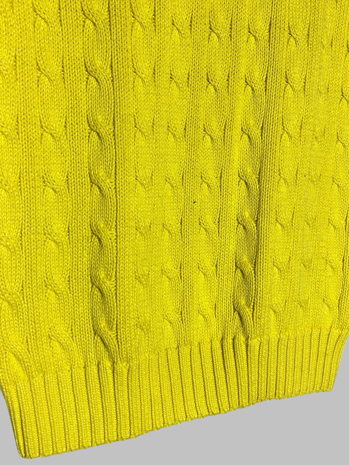 Polo Ralph Lauren 🔥 00s POLO RALPH LAUREN BRIGHT YELLOW CABLE KNIT SWEATER Size US S / EU 44-46 / 1 - 8 Thumbnail