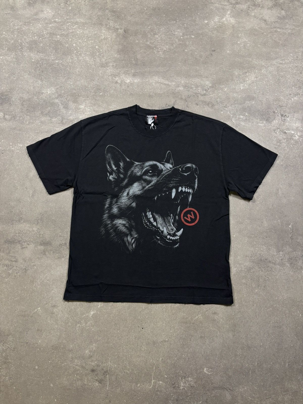 Vintage WARMAN AGGRESSIV DOG GRAPHIC TEE, WASHED BLACK Size US XL / EU 56 / 4 - 1 Thumbnail