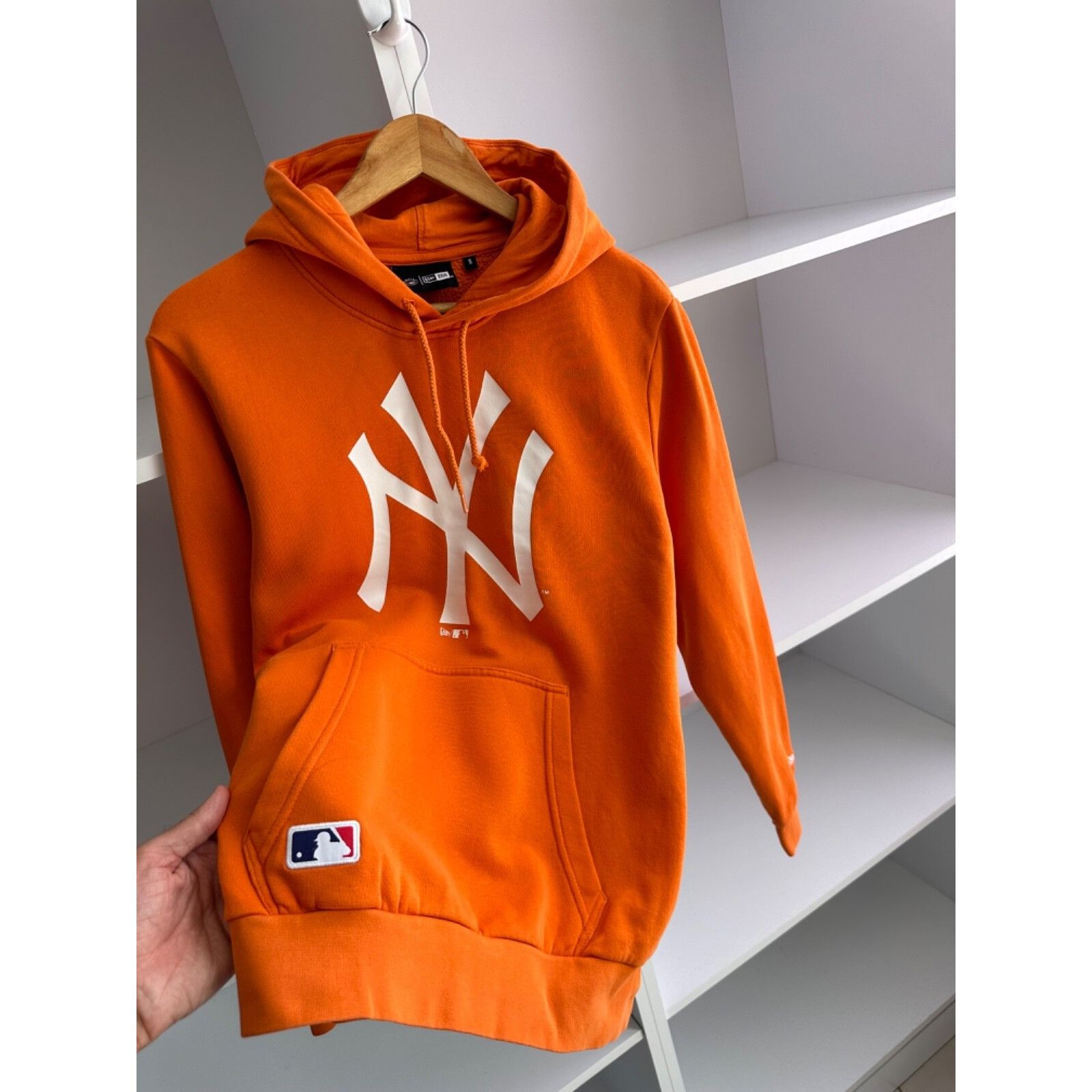 New Era VTG New Era Yankees MLB Big Logo Orange Hoodie Size US S / EU 44-46 / 1 - 5 Thumbnail