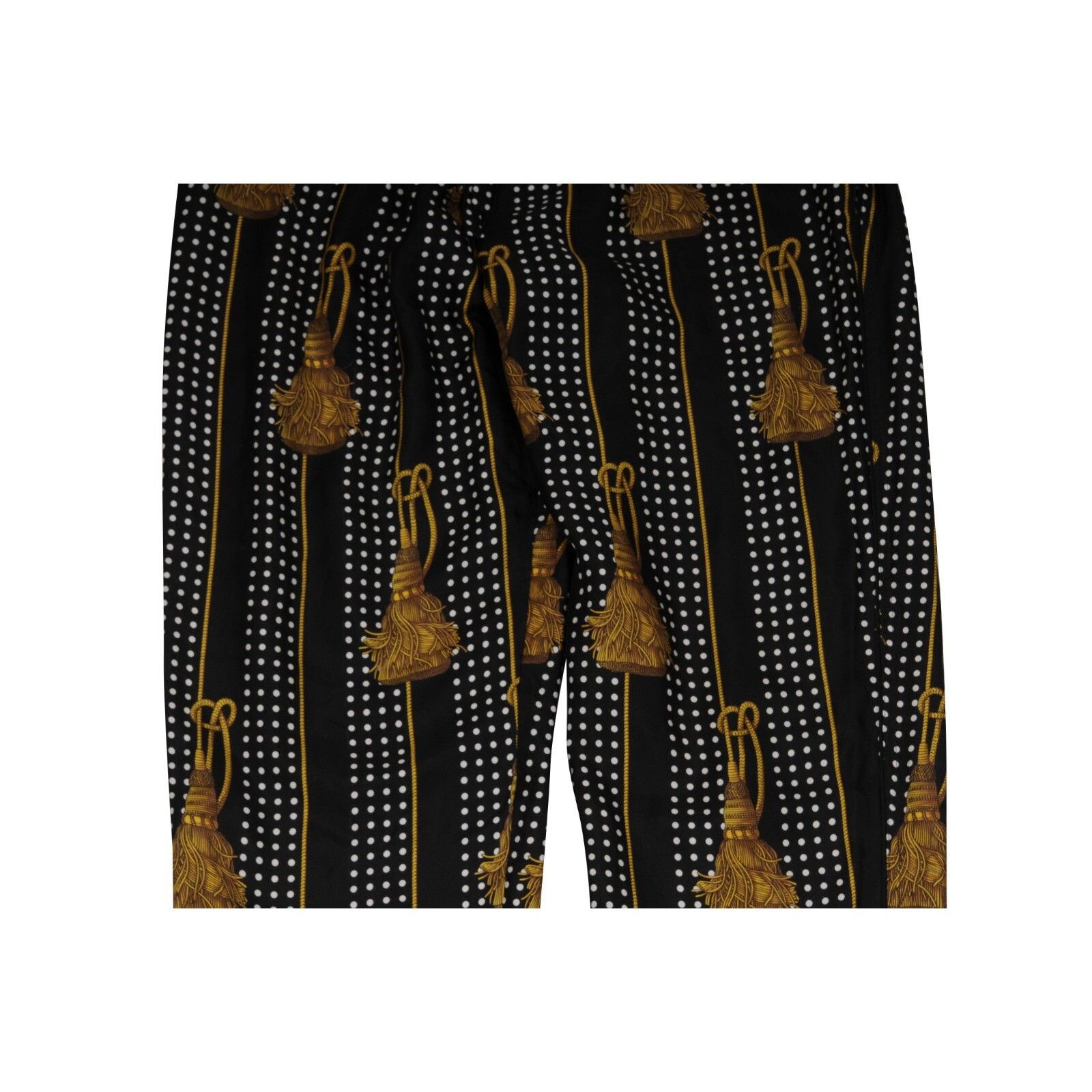 Dolce & Gabbana Tassel Polka Dot Silk Pants Black Size US 34 / EU 50 - 5 Thumbnail