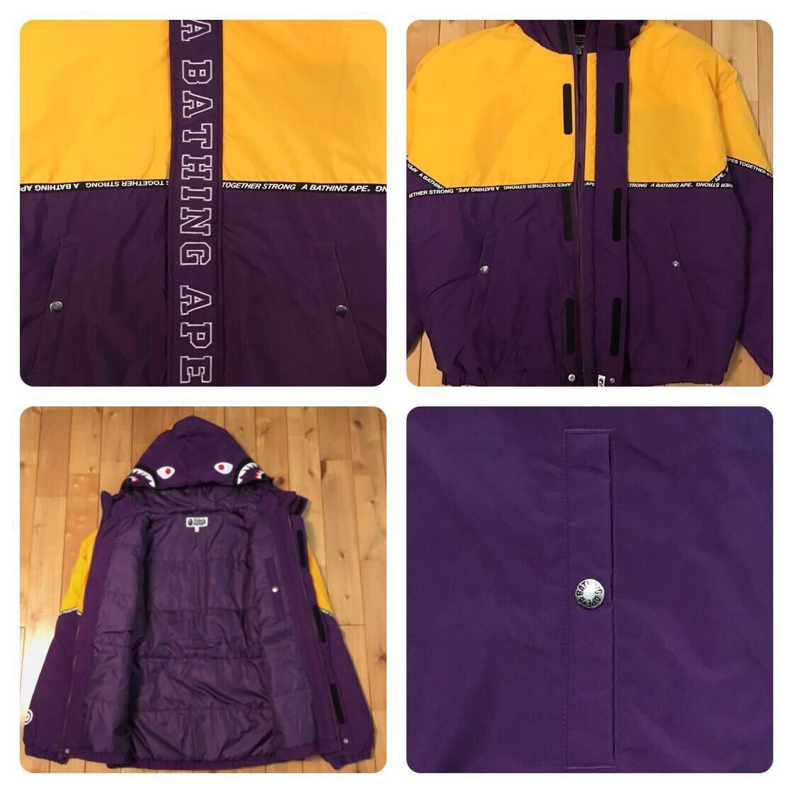 Bape Shark hoodie batting jacket purple x yellow a batting ape Size US M / EU 48-50 / 2 - 7 Thumbnail