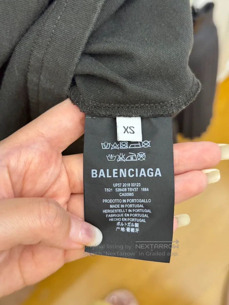 Balenciaga Balenciaga Water Washed Dark Gray Short Sleeve T-Shirt - X Size US XS / EU 42 / 0 - 4 Thumbnail
