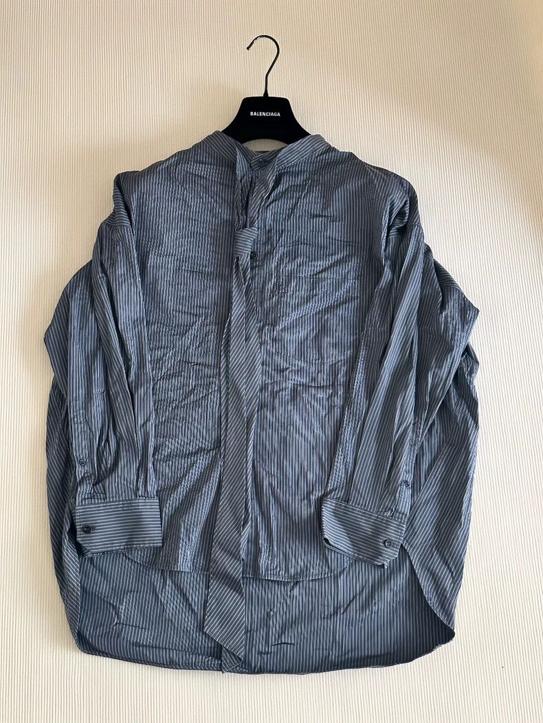 Balenciaga Balenciaga Back logo striped shirt 2505-Nextarrow Size US XXS / EU 40 - 1 Thumbnail