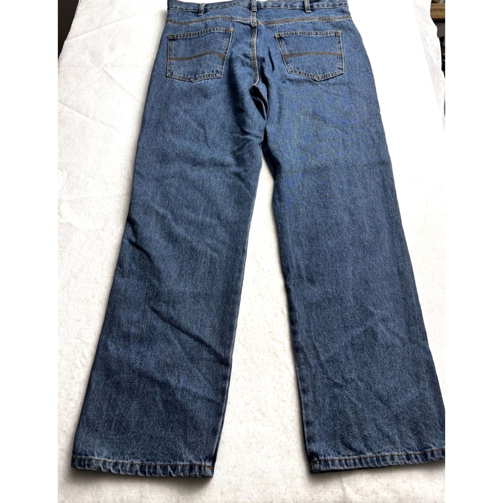 Vintage Rivet Supply Co Blue Jeans Men Straight Leg Pockets button zip closure 36x32 Fit (38x32) Size US 36 / EU 52 - 4 Thumbnail