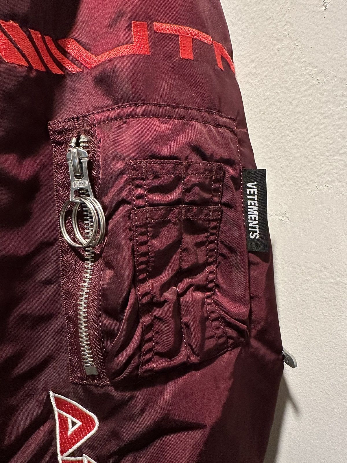 Vetements Burgundy Vetements Racing Bomber Jacket Size US M / EU 48-50 / 2 - 7 Thumbnail