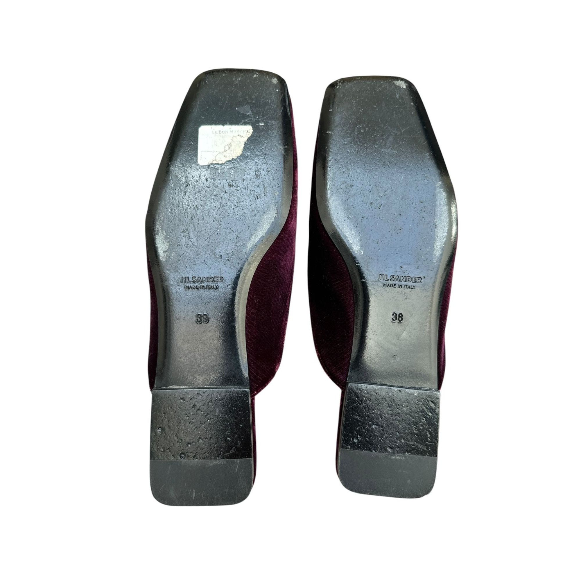 Jil Sander Burgundy Velvet Mules Size US 8 / IT 38 - 6 Thumbnail