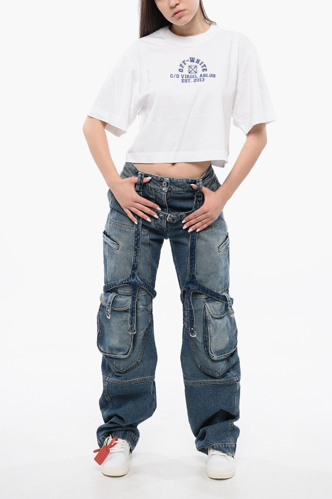 Off-White og1mm1125 Loose Fit Cargo Jeans in Blue Size 27" / US 4 / IT 40 - 5 Thumbnail