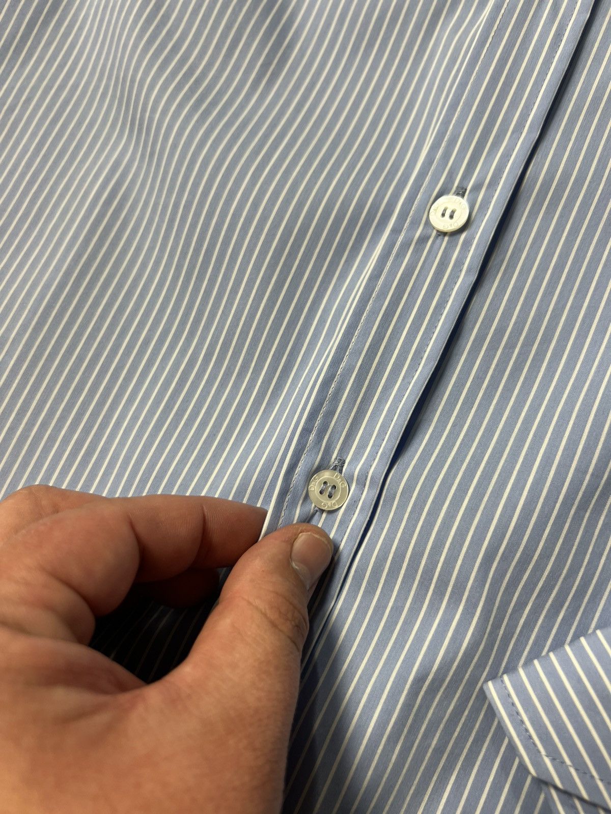 Dolce & Gabbana × Vintage Dolce & Gabbana George Striped Button Up Shirt D&G Logo Size US L / EU 52-54 / 3 - 9 Thumbnail