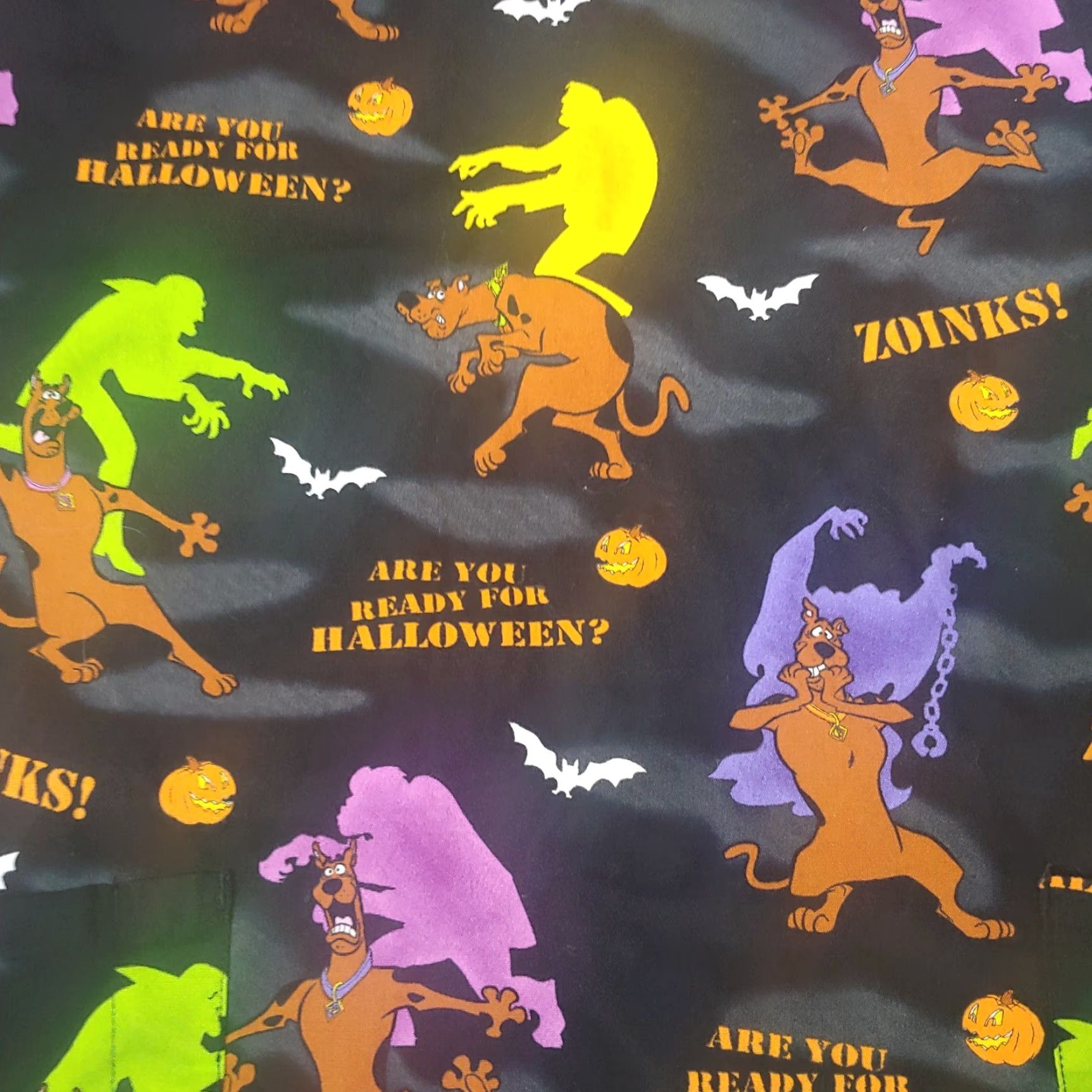 Vintage VINTAGE Scooby Doo Halloween Scrub Top Womens L Black Short Sleeve MonSTERS Bats Zoinks Size L / US 10 / IT 46 - 2 Thumbnail